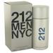 212 by Carolina Herrera Eau De Toilette Spray 6.8 oz for Men - 100% Authentic
