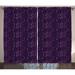 Abstract Curtains 2 Panels Set Dotted Pattern of Many Size Abstract Illustration with Purple Tones Window Drapes for Living Room Bedroom 108W X 63L Inches Dark Purple Lilac Fuchsia by Ambesonne