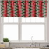 Ambesonne Geometric Window Valance Christmas Shapes 54 X 12 Almond Green Red