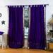 Lined-Purple Tab Top Sheer Sari Curtain / Drape / Panel - 43W x 96L - Piece