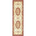 SAFAVIEH Easy Care Chelsea Border Runner Rug Ivory/Burgundy 2 6 x 8