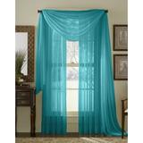 Qutain Linen Solid Viole Sheer Curtain Window Panel Drapes Set of Two (2) 55 x 84 inch - Turquoise