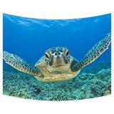 ZKGK Sea Turtle Painting Tapestry Wall Hanging Wall Decor Art for Living Room Bedroom Dorm Cotton Linen Decoration 80x60 Inches