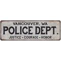 VANCOUVER WA POLICE DEPT. Home Decor Metal Sign Gift 8x24 108240012134