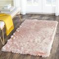 SAFAVIEH Faux Sheep Skin Vesna Solid Plush Area Rug Pink 2 x 3