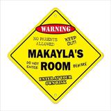 SignMission X-Makaylas Room 12 in. Makaylas Crossing Zone Xing Room Sign