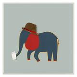 The Stupell Home Decor Collection Hipster Elephant with Fedora Wall Plaque Art