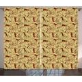 Southwestern Curtains 2 Panels Set Native Pattern Inspired by Caveman Drawings Prehistoric Art and Culture Window Drapes for Living Room Bedroom 108W X 90L Inches Pale Yellow Brown by Ambesonne