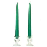 1 Pair Taper Candles Unscented 15 Inch Forest Green Tapers .88 in. diameter x 15 in. tall