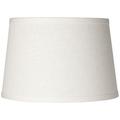 Springcrest White Linen Small Drum Lamp Shade 10 Top x 12 Bottom x 8 High (Spider) Replacement with Harp and Finial