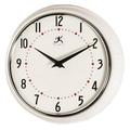 Infinity Instruments Retro Round White Metal 9.5-inch Analog Wall Clock