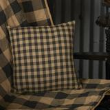 VHC Brands Black Check Cotton 12x12 Pillow Fabric Black