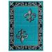 United Weavers Bristol Area Rug 2050 11269 Lilium Turquoise Scrolls Curves 7 10 x 10 6 Rectangle