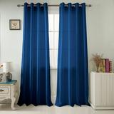 RT Designers Collection Nancy Faux Luxurious Silk Grommet Curtain Panel 54 x 84 Navy