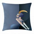 Retro Throw Pillow Cushion Cover 20s Style Short Hair Flapper Girl with Pearl Necklace and Hair Band Decorative Square Accent Pillow Case 18 X 18 Inches Blue Grey and Dark Blue by Ambesonne