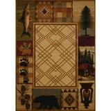 United Weavers Affinity Area Rug 750-05117 Mountain Lake Natural Bass Bears 5 3 x 7 2 Rectangle