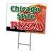 SignMission C-1216 Chicago Style Pizza 12 x 16 in. Yard Sign & Stake - Chicago Style Pizza