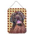 Carolines Treasures SC9224DS1216 Labrador Chocolate Fall Leaves Portrait Wall or Door Hanging Prints 12x16 multicolor