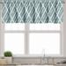 Ambesonne Muted Colors Window Valance Stair Stripes 54 X 18 Cadet Blue and White