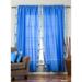 Lined-Blue Rod Pocket Sheer Sari Curtain Drape Panel - 43W x 108L - Piece