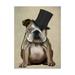 Trademark Fine Art English Bulldog Formal Hound And Hat Canvas Art by Fab Funky