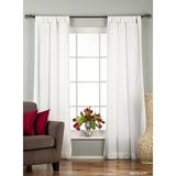 Lined-White Tab Top Velvet Curtain / Drape / Panel - 43W x 108L - Piece