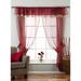 MRN-Rod Pocket Sheer Tissue Curtain w/ Beaded Valance w/ Tieback-Piece