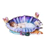 Sheila Wolk Mermaid The Cradle Baby Mermaid Sleeping On Shell Bed Figurine