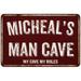 MICHEAL S Man Cave Sign Garage Mancave Decor Accessories Signs Vintage Retro Rustic Tin Wall Art Name Home Beer Dads Gift 8 x 12 Matte Finish Metal 108120003420