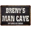 BRENT S Man Cave Black Grunge Sign Home Decor Gift Cave Funny 108120004129