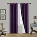 F3 Purple 2-Pc Printed Blackout Room Darkening Window Curtain Treatment Set Of Two (2) Insulated Thermal Panels 37 In Wide X 84 In Length (Each) With Silver Grommets On Top