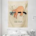 Animal Decor Tapestry Sleeping Big Bear Sloth Hanging on a Bench Cozy Lazy Wild Creature Image Wall Hanging for Bedroom Living Room Dorm Decor 60W X 80L Inches Multicolor by Ambesonne