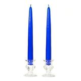 1 Pair Taper Candles Unscented 12 Inch Royal Blue Tapers .88 in. diameter x 12 in. tall