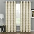 Pair (Set of 2) Aryanna Damask Floral Curtains Jacquard Grommet Panels - 108x108 - Beige