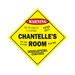 Chantelle s Room Sign Crossing Zone Xing | Indoor/Outdoor | 12 Tall kids bedroom decor door children s name boy girl