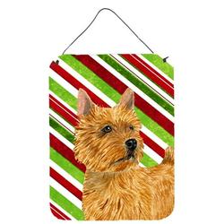 Carolines Treasures SS4568DS1216 Norwich Terrier Candy Cane Holiday Christmas Wall or Door Hanging Prints 12x16