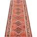 Rug Runner Custom Size Antique Vintage Look Distressed Oriental Tribal kilim Design Cut to Size Red Runner Rug By Feet.