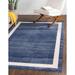 Unique Loom Maria Del Mar Rug Navy Blue/Ivory 3 3 x 5 3 Rectangle Solid Contemporary Perfect For Living Room Bed Room Dining Room Office