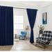 Nicole - Wall-to-Wall Pair - Premium Thermal Insulated Blackout Grommet Curtains - 18 Grommets Each - 2 Fabric Tiebacks - Ideal for Window Decor or Room Divider (2 Panels 108 W x 108 L Navy)