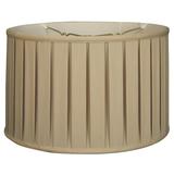 Royal Designs 14 Shallow Drum English Box Pleat Lamp Shade Beige
