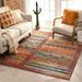 Well Woven Rafael Multi Red Tribal Patchwork Pattern Area Rug