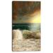 DESIGN ART Designart Rushing Waves under Heavy Clouds Beach Canvas Wall Art 28 in. wide x 60 in. high - 1 panel 1 Panel