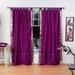 Lined-Violet Red Tab Top Sheer Sari Curtain / Drape - 60W x 96L - Pair