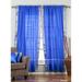 Lined-Enchanting Blue Rod Pocket Sheer Sari Curtain / Drape -43W x 108L-Piece