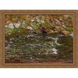 Torrent of the Petite Creuse at Fresselines 38x28 Large Gold Ornate Wood Framed Canvas Art by Claude Monet