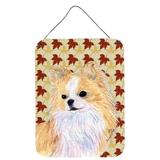 Carolines Treasures SS4383DS1216 Chihuahua Fall Leaves Portrait Wall or Door Hanging Prints 12x16 multicolor