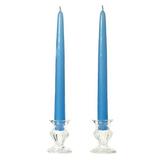 1 Pair Taper Candles Unscented 12 Inch Colonial Blue Tapers .88 in. diameter x 12 in. tall