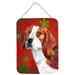 Carolines Treasures SC9409DS1216 Beagle Red and Green Snowflakes Holiday Christmas Wall or Door Hanging Prints 12x16
