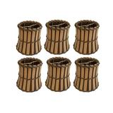 Upgradelights Set of Six Bamboo Style Mini 4 Inch Clip on Chandelier Lamp Shade (2.5x4x4.25)