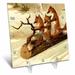 3dRose Foxes Using a Log As Sled Desk Clock 6 by 6-inch